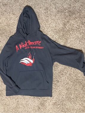 Black 'A Nightmare on Elm Street' Graphic Hoodie - Red Accent - #25
